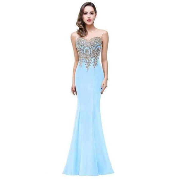 Planet Gates light blue / 2 Sexy Backless Red Mermaid Lace Evening Dress Long Cheap Appliques Evening Gowns Vestido de Festa
