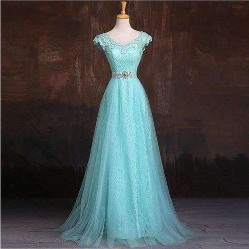 Planet Gates light blue / 2 Sleeveless Lace Formal Dress Blue Evening Dress A-Line Prom Party Dress Solid Crystal Evening Gowns Vestido de Festa