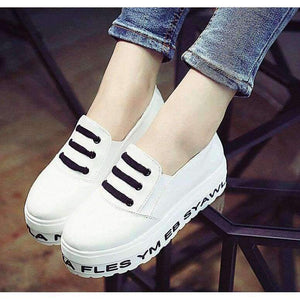 Planet Gates Light Blue / 4.5 Creepers Smile Face Shoes Woman plus size 35-40 Platform Women Flats Shoes 2016 White
