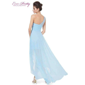 Planet Gates Light Blue / 4 Evening Dresses Ever-Pretty  Sexy One Shoulder Chiffon Fashion 2018 Fashion Vestidos Evening Dresses