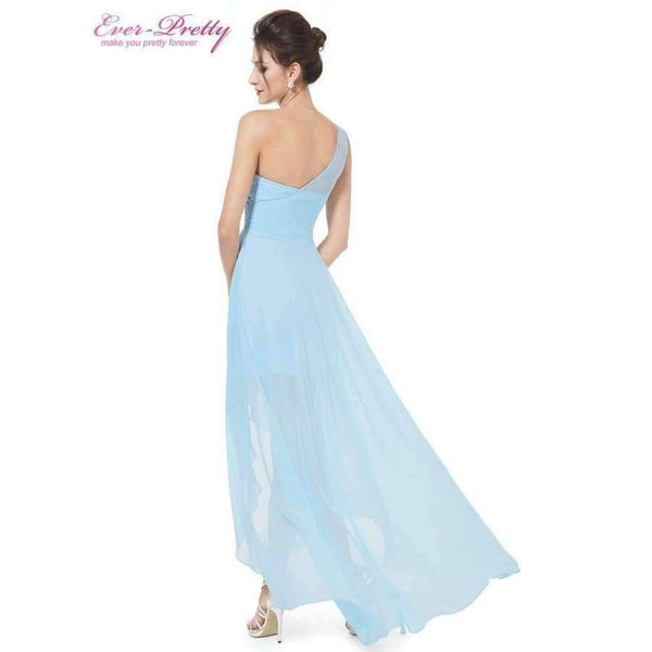Planet Gates Light Blue / 4 Evening Dresses Ever-Pretty  Sexy One Shoulder Chiffon Fashion 2018 Fashion Vestidos Evening Dresses