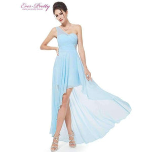 Planet Gates Light Blue / 4 Evening Dresses Ever-Pretty  Sexy One Shoulder Chiffon Fashion 2018 Fashion Vestidos Evening Dresses