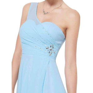 Planet Gates Light Blue / 4 Evening Dresses Ever-Pretty  Sexy One Shoulder Chiffon Fashion 2018 Fashion Vestidos Evening Dresses