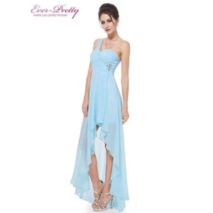 Planet Gates Light Blue / 4 Evening Dresses Ever-Pretty  Sexy One Shoulder Chiffon Fashion 2018 Fashion Vestidos Evening Dresses
