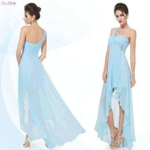 Planet Gates Light Blue / 4 Evening Dresses Ever-Pretty  Sexy One Shoulder Chiffon Fashion 2018 Fashion Vestidos Evening Dresses