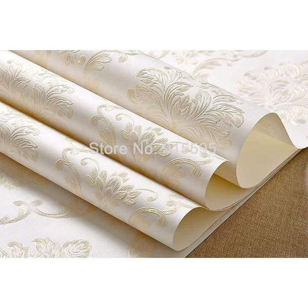 Planet Gates Light Blue / 5.3㎡ European Style Non-woven Wallpaper Luxury Damask 3D Stereoscopic Relief Damascus Bedroom Living Room Wall Paper Home Decor Paper