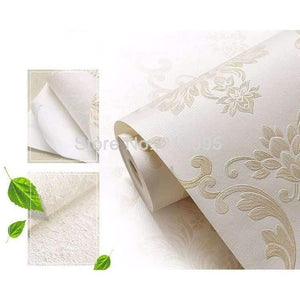 Planet Gates Light Blue / 5.3㎡ European Style Non-woven Wallpaper Luxury Damask 3D Stereoscopic Relief Damascus Bedroom Living Room Wall Paper Home Decor Paper