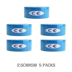 Planet Gates Light Blue 5 Pcs/lot Sport Safety Kinesiology Tape Roll Kinesio Muscle Adhesive Bandage Protective Gear Knee Elbow Brace Suppor 2.5cm*5m
