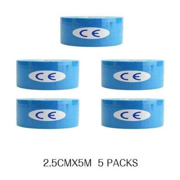 Planet Gates Light Blue 5 Pcs/lot Sport Safety Kinesiology Tape Roll Kinesio Muscle Adhesive Bandage Protective Gear Knee Elbow Brace Suppor 2.5cm*5m