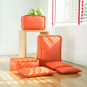 Planet Gates light blue 6PCS/Set  Fashion Big Capacity Zipper  Nylon Waterproof  Women Travel Bag Luggage Organizer Packing Bag Cube Men Journey Bag