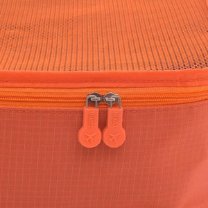 Planet Gates light blue 6PCS/Set  Fashion Big Capacity Zipper  Nylon Waterproof  Women Travel Bag Luggage Organizer Packing Bag Cube Men Journey Bag