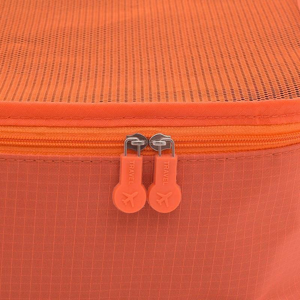 Planet Gates light blue 6PCS/Set  Fashion Big Capacity Zipper  Nylon Waterproof  Women Travel Bag Luggage Organizer Packing Bag Cube Men Journey Bag