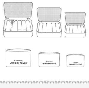 Planet Gates light blue 6PCS/Set  Fashion Big Capacity Zipper  Nylon Waterproof  Women Travel Bag Luggage Organizer Packing Bag Cube Men Journey Bag