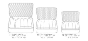 Planet Gates light blue 6pcs/set Men and Women Luggage Travel Bags Packing Cubes Organizer Fashion Double Zipper Waterproof Polyester Bag Wholesale