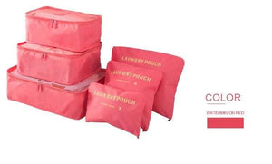 Planet Gates light blue 6pcs/set Men and Women Luggage Travel Bags Packing Cubes Organizer Fashion Double Zipper Waterproof Polyester Bag Wholesale