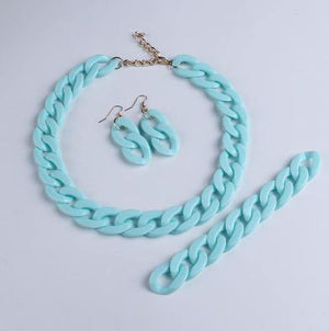 Fashion Acrylic Long Chain Necklace Bohemian Chunky Plastic Choker Collar Necklace Pendant For Women Bijoux Fashion Accessories