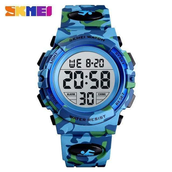 Planet Gates Light blue camouflag Fashion Kids Watches Sport Children's Watch 5bar Waterproof Colorful Lights 12/24Hour Camouflage relogio infantil 1548 Boy