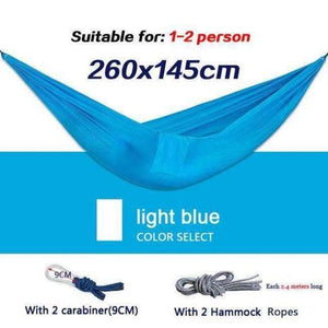 Planet Gates light blue / China double garden swing hanging chair 2 person Hammock Outdoor camping sleeping bed parachute nylon rede portable indoor hamaca kids