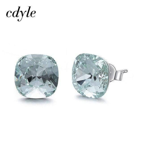 Planet Gates Light Blue Embellished with Crystal Stud Earrings Women Earrings Austrian Rhinestone 925 Sterling Silver Earrings