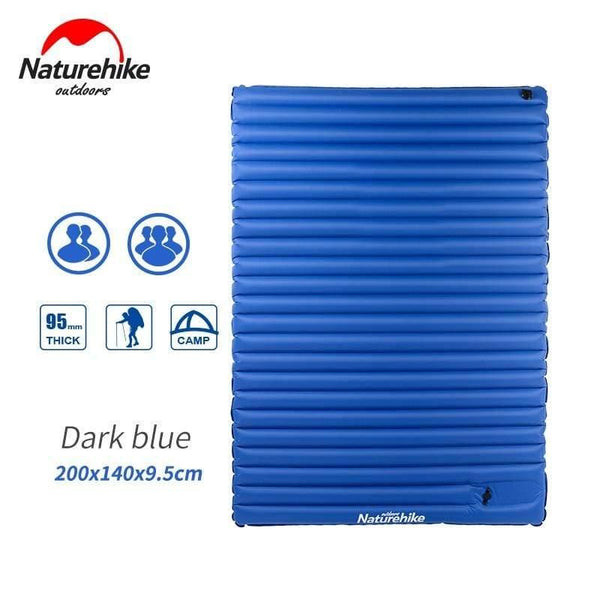 Planet Gates Light Blue / M  2000x1200x95mm 2-3Person Outdoor Camping Inflatable Sleeping Pad Ultralight Press Type Air Mattress TPU Waterproof Tent Mat