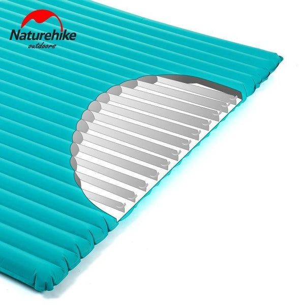 Planet Gates Light Blue / M  2000x1200x95mm 2-3Person Outdoor Camping Inflatable Sleeping Pad Ultralight Press Type Air Mattress TPU Waterproof Tent Mat