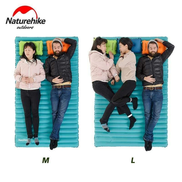 Planet Gates Light Blue / M  2000x1200x95mm 2-3Person Outdoor Camping Inflatable Sleeping Pad Ultralight Press Type Air Mattress TPU Waterproof Tent Mat