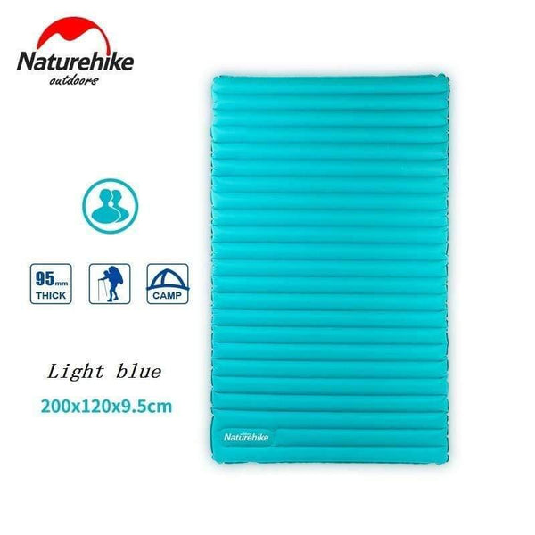 Planet Gates Light Blue / M  2000x1200x95mm 2-3Person Outdoor Camping Inflatable Sleeping Pad Ultralight Press Type Air Mattress TPU Waterproof Tent Mat