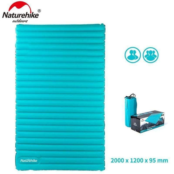 Planet Gates Light Blue / M  2000x1200x95mm 2-3Person Outdoor Camping Inflatable Sleeping Pad Ultralight Press Type Air Mattress TPU Waterproof Tent Mat