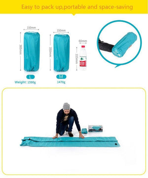 Planet Gates Light Blue / M  2000x1200x95mm 2-3Person Outdoor Camping Inflatable Sleeping Pad Ultralight Press Type Air Mattress TPU Waterproof Tent Mat