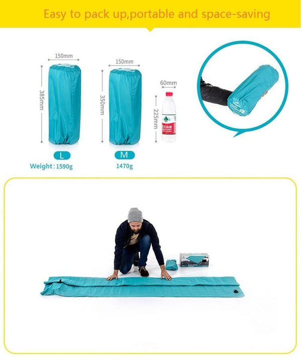 Planet Gates Light Blue / M  2000x1200x95mm 2-3Person Outdoor Camping Inflatable Sleeping Pad Ultralight Press Type Air Mattress TPU Waterproof Tent Mat