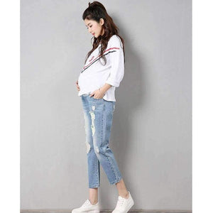 Planet Gates light blue / M Maternity Jeans Maternity Pants Clothes For Pregnant Women Trousers Nursing Prop Belly Leggings Jeans Pregnancy Clothing Pants