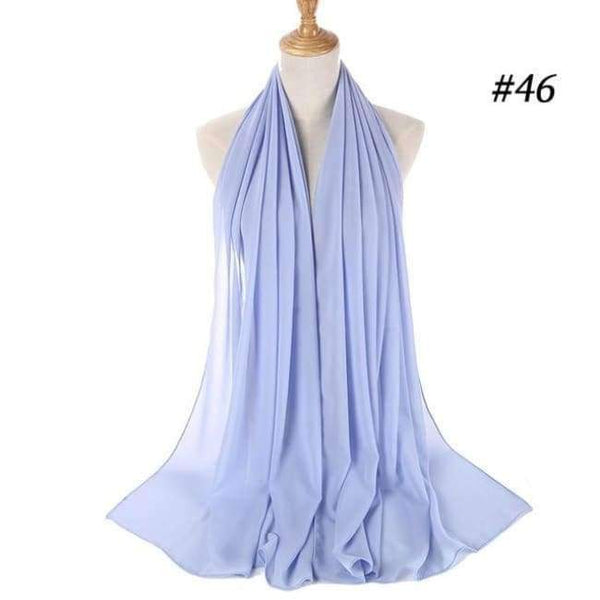 Planet Gates Light Blue Plain bubble chiffon scarf hijab wrap printe solid color shawls headband muslim hijabs scarves/scarf 47 colors