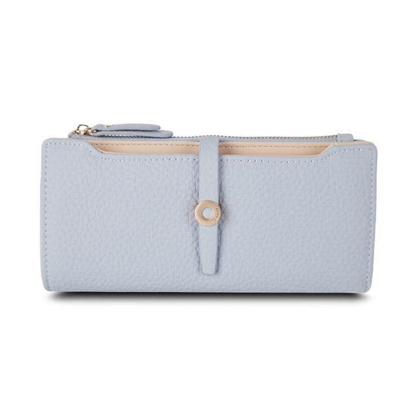 Planet Gates Light Blue Quality Latest Lovely Leather Long Women Wallet Fashion Girls Change Clasp Purse Money Coin Card Holders wallets Carteras