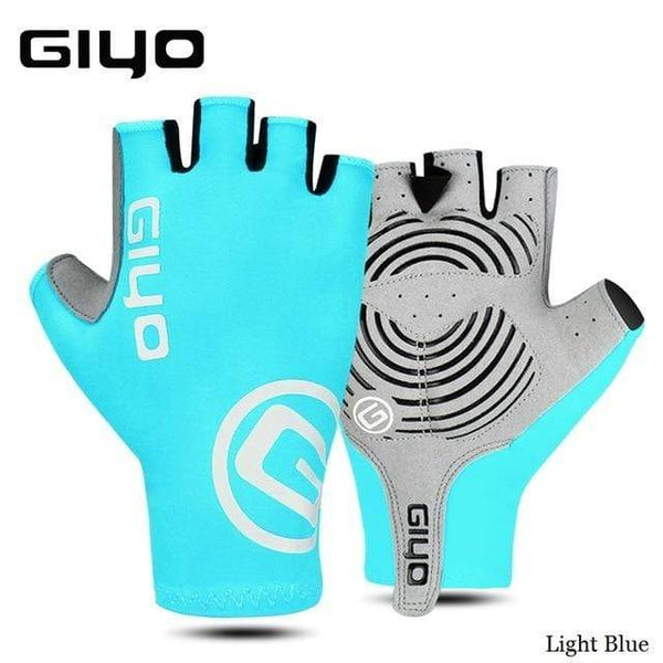 Planet Gates Light Blue / S Breaking Wind Cycling Half Finger Gloves Anti-slip Bicycle Mittens Racing Road Bike Glove MTB Biciclet Guantes Ciclismo