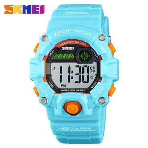 Planet Gates Light blue watch Kids Watches Digital Wristwatch 50M Waterproof Plastic Case Alarm Boys Girls Children Watch 1484 reloj