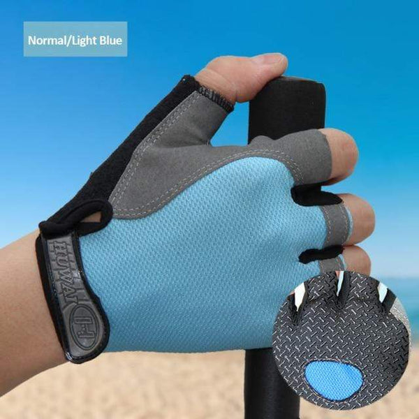 Planet Gates Light Blue / XL Cycling Gloves Anti-slip Anti-sweat Men Women Half Finger Gloves Breathable Anti-shock Sports Gloves MTB Bike Bicycle Glove