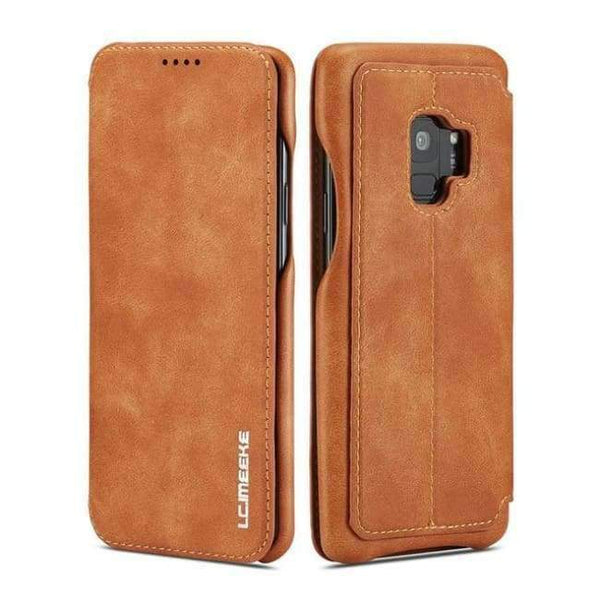 Planet Gates Light Brown / For Samsung S9 Samsung Galaxy S9 Cover Flip Wallet Case Coque Samsung S9 Phone Case Luxury Card Holder Leather Cover Etui S9