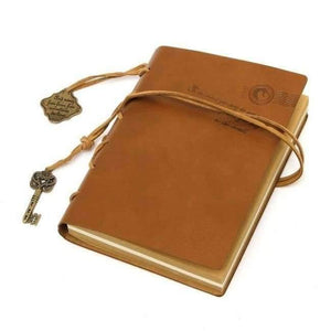 Planet Gates Light Brown Retro Vintage PU Leather Blank-Pages Journal Diary Notebook Sketchbook Gift Notebooks & Writing Pads Notebook