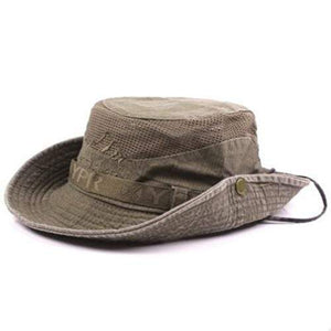 Planet Gates light coffee / 58-60cm Men's Cap Summer Mesh Breathable Retro 100% Cotton Bucket Hat Panama Jungle Fishing Hats Novelty Dad's Beach Cap