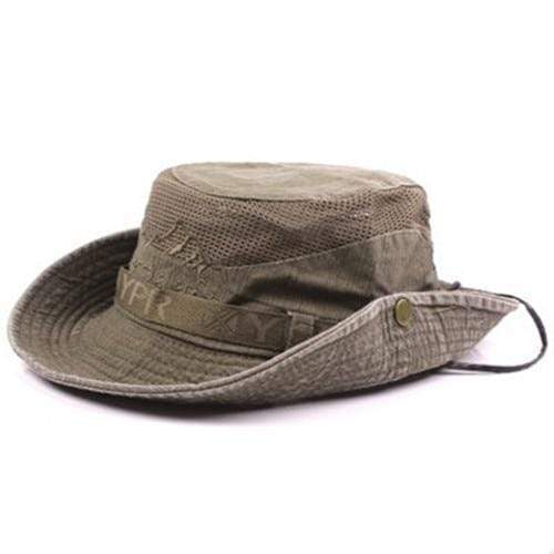 Planet Gates light coffee / 58-60cm Men's Cap Summer Mesh Breathable Retro 100% Cotton Bucket Hat Panama Jungle Fishing Hats Novelty Dad's Beach Cap