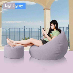 Planet Gates Light Gray Bean Bag Chair Cover For Livingroom Bedroom Balcony Tatami Single Window Air Beanbag Home Furniture without Filling Beanbag Beds