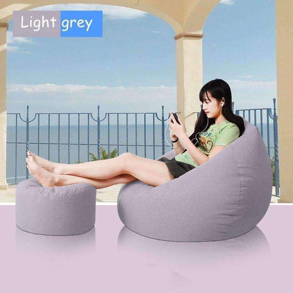 Planet Gates Light Gray Bean Bag Chair Cover For Livingroom Bedroom Balcony Tatami Single Window Air Beanbag Home Furniture without Filling Beanbag Beds