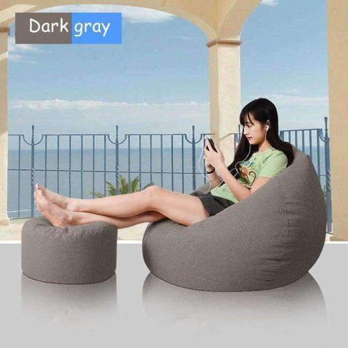 Planet Gates Light Gray Bean Bag Chair Cover For Livingroom Bedroom Balcony Tatami Single Window Air Beanbag Home Furniture without Filling Beanbag Beds