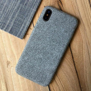 Planet Gates Light Gray / IX TOMKAS Linen Soft Cloth Case For iPhone X 6 7 8 Cases Luxury Cover Cotton Coque Phone Case For iPhone 6S 7 8 Plus Back Cover