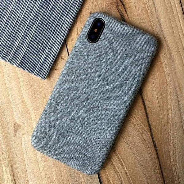 Planet Gates Light Gray / IX TOMKAS Linen Soft Cloth Case For iPhone X 6 7 8 Cases Luxury Cover Cotton Coque Phone Case For iPhone 6S 7 8 Plus Back Cover