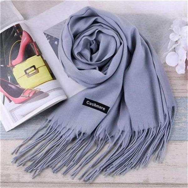 Planet Gates Light gray Luxury Brand Scarf Unisex 2018 Female Male Best Quality Wool Cashmere Scarf Pashmina Tassels Women Men Wrap Shawl S-11