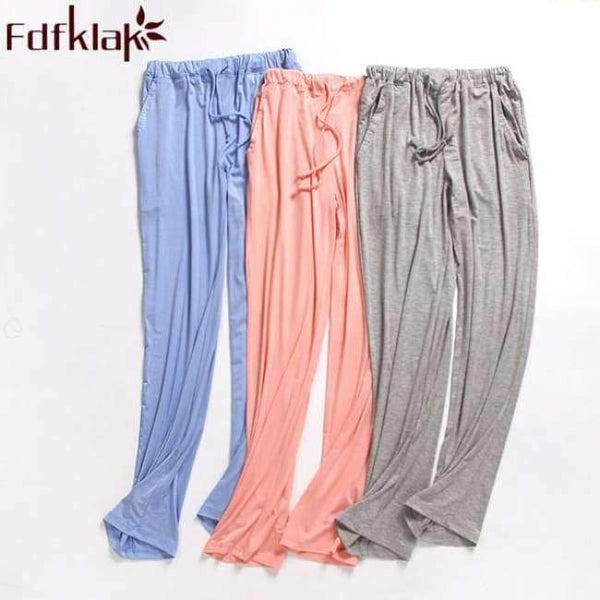 Planet Gates light gray / M Women's Trousers Modal Spring Autumn Bottom Pyjama Cotton Pajama Pants Ladies Pajama Bottoms Black Women Sleeping Pants Q296