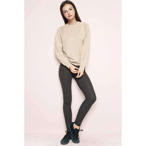 Planet Gates light gray / S Women High-rise Stretch Fit Legging Casual Skinny Leggings