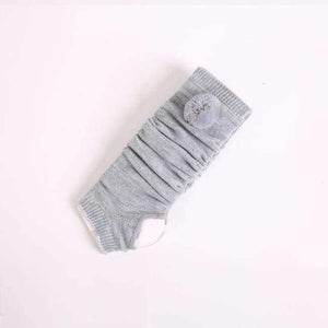 Planet Gates Light gray Winter boots set wool ball jacket foot long knee socks tights women Stocking Thigh High thick leg warmers