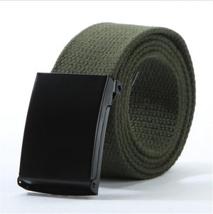 Fashion Men's Plain Webbing Waist Belt Casual Unisex Solid Color Knitted Canvas Belt